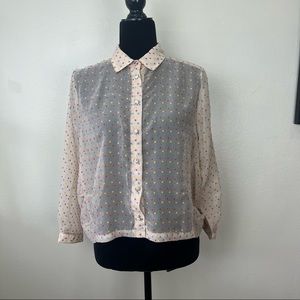 Sheer Cotton Candy Confetti Blouse, Size M, Good condition